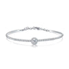 Pavé Floating Halo Lab Grown Diamond Bracelet in 18K White Gold