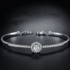 Pavé Floating Halo Lab Grown Diamond Bracelet in 18K White Gold