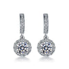 Pavé Floating Halo Lab Grown Diamond Earrings in 18K White Gold