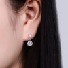 Pavé Floating Halo Lab Grown Diamond Earrings in 18K White Gold