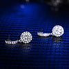 Pavé Floating Halo Lab Grown Diamond Earrings in 18K White Gold