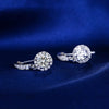 Pavé Floating Halo Lab Grown Diamond Earrings in 18K White Gold