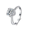 Pavé Floral Floating Halo Style Diamond Engagement Ring Setting