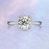 Pavé Floral Floating Halo Style Diamond Engagement Ring Setting