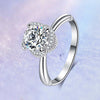 Pavé Floral Floating Halo Style Diamond Engagement Ring Setting