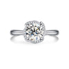 Pavé Floral Floating Halo Style Diamond Engagement Ring Setting
