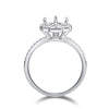 Pavé Floral Halo Channel Set Diamond Engagement Ring Setting