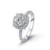 Pavé Floral Halo Channel Set Diamond Engagement Ring Setting