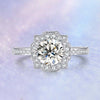 Pavé Floral Halo Channel Set Diamond Engagement Ring Setting