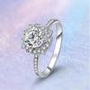 Pavé Floral Halo Channel Set Diamond Engagement Ring Setting