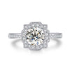 Pavé Floral Halo Channel Set Diamond Engagement Ring Setting