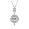 Pavé Floral Halo Style Diamond Pendant Setting