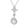 Pavé Floral Halo Style Diamond Pendant Setting