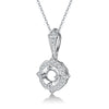 Pavé Floral Halo Style Diamond Pendant Setting