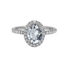 Pavé Halo Oval Shape Lab Grown Diamond Ring in 18K White Gold