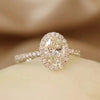 Pavé Halo Oval Shape Lab Grown Diamond Ring in 18K White Gold