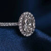Pavé Halo Oval Shape Lab Grown Diamond Ring in 18K White Gold
