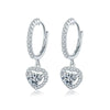 Pave Heart-shaped Halo Lab Grown Diamond Earrings 18K White Gold