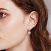 Pave Heart-shaped Halo Lab Grown Diamond Earrings 18K White Gold