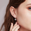 Pave Heart-shaped Halo Lab Grown Diamond Earrings 18K White Gold
