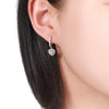 Pave Heart-shaped Halo Lab Grown Diamond Earrings 18K White Gold