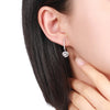 Pave Heart-shaped Halo Lab Grown Diamond Earrings 18K White Gold