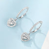Pave Heart-shaped Halo Lab Grown Diamond Earrings 18K White Gold