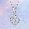 Pave Heart-shaped Halo Style Diamond Pendant Setting