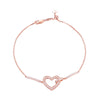 Pavé Heart-shaped Lab Grown Diamond Bracelet 18K Rose Gold
