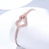 Pavé Heart-shaped Lab Grown Diamond Bracelet 18K Rose Gold
