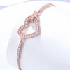 Pavé Heart-shaped Lab Grown Diamond Bracelet 18K Rose Gold
