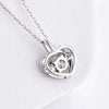 Pavé Heart-shaped Lab Grown Diamond Necklace in 18K White Gold