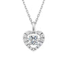 Pavé Heart-shaped Lab Grown Diamond Necklace in 18K White Gold