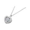 Pavé Heart-shaped Lab Grown Diamond Necklace in 18K White Gold