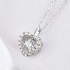Pavé Heart-shaped Lab Grown Diamond Necklace in 18K White Gold