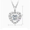 Pavé Heart-shaped Lab Grown Diamond Necklace in 18K White Gold
