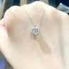 Pavé Heart-shaped Lab Grown Diamond Necklace in 18K White Gold