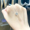 Pavé Heart-shaped Lab Grown Diamond Necklace in 18K White Gold