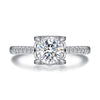 Pavé Heart Shape Half-bezel Style Diamond Engagement Ring Setting