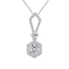 Pavé Hexagon Shape Halo Style Diamond Pendant Setting
