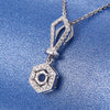 Pavé Hexagon Shape Halo Style Diamond Pendant Setting