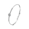 Pavé Round Halo Lab Grown Diamond Bracelet in 18K White Gold