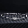Pavé Round Halo Lab Grown Diamond Bracelet in 18K White Gold