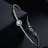Pavé Round Halo Lab Grown Diamond Bracelet in 18K White Gold