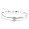 Pavé Round Halo Lab Grown Diamond Bracelet in 18K White Gold