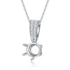 Pave Six-Prong Basket Solitaire Diamond Pendant Setting