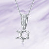 Pave Six-Prong Basket Solitaire Diamond Pendant Setting