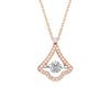 Pave Skirt Fan-Shaped Lab Grown Diamond Necklace in 18K Rose Gold