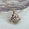 Pave Skirt Fan-Shaped Lab Grown Diamond Necklace in 18K Rose Gold