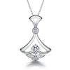 Pave Skirt Fan-shaped Solitaire Style Diamond Pendant Setting